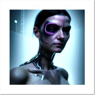 CYBER GIRL (Portrait) #001 Posters and Art